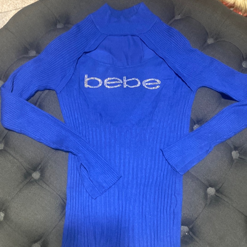 Stunning sapphire blue bebe sweater size small